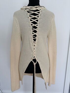 A.L.C. Cream Ribbed Scoop-Neck Sweater